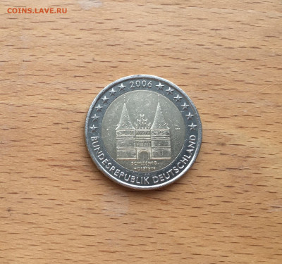 биметалл Германия 2 евро 2006 двор F Шлезвиг-Гольштейн - IMG_3070.JPG