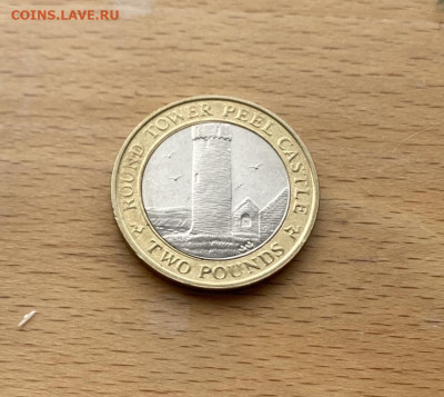 биметалл Остров Мэн 2 фунта 2008 Замок Пил - bimetall_ostrov_men_2_funta_2008_zamok_pil