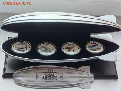 2дол 2009 Фиджи - Дирижабли, (набор 4шт) Ag999, до 21.08 - ЯЯ Дирижабли-1