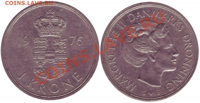 WARNING! Дания 1 Крона 1976 до 29.01.2012 22:00Мск - Danmark_1_krone_1976