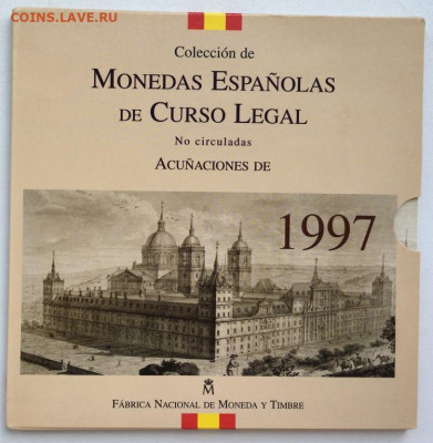 Годовой набор Испания 1997 500 200 100 50 25 10 5 1 песет - godovoj_nabor_ispanija_1997_500_200_100_50_25_10_5_1_peset_8sht_buklet_bunc