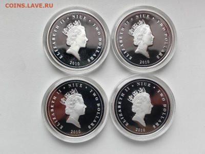 2дол 2010 Ниуэ. Знаменитые экспрессы(4шт), Ag999, до 23.08 - ЯЯ Паровозы-3