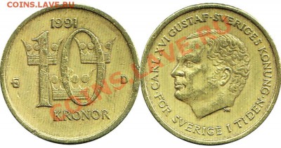 WARNING! Швеция 10 Крон 1991 до 29.01.2012 22:00Мск - Sweden_10_Krone_1991
