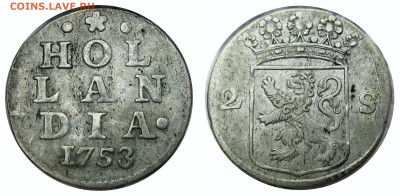 Голландия 2 стивера 1753 до 24.08.2024, в 22-00 по мск. - 6