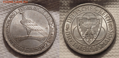 Веймар Рейнланд 3 марки 1930 D до 22.08.2024, в 22-00 по мск - веймар