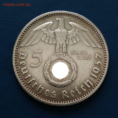 5 рейхсмарок 1937 Германия "A" до 27.08 в 22.00 мск. - 2