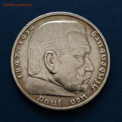 5 рейхсмарок 1937 Германия "A" до 27.08 в 22.00 мск. - 1