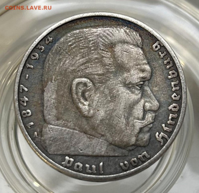 5 марок 1936 Германия без "курицы" Ag до 28.08 в 22.00 мск. - 222