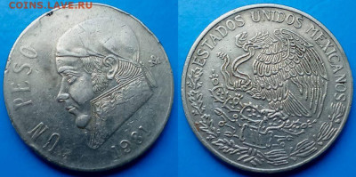 Мексика - 1 песо 1981 года до 31.08 - Мексика 1 песо, 1981