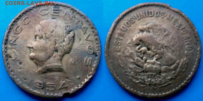 Мексика - 5 сентаво 1954 года до 31.08 - Мексика 5 сентаво, 1954