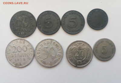Набор монет германии 200 марок-1928; 50 пф.-1941; 20 пф.-191 - IMG_20240826_104555