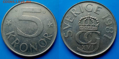 Швеция - 5 крон 1981 года до 2.09 - Швеция 5 крон, 1981