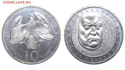ФРГ. 10 марок 2000 г. Бах. До 31.08.24. - Р2381