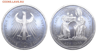 ФРГ. 10 марок 2000 г. Собор. До 31.08.24. - Р2382