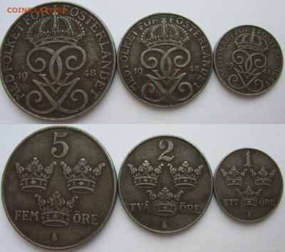 Швеция 1,2,5 эре 1948 г. До 31.08.24 - Швеция 1,2,5 эре 1948.JPG