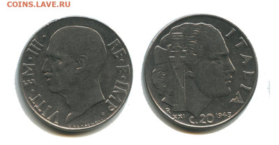 Италия 20 чентезимо 1943, 30.08.2024 22.00 мск - италия 20 чентезимо 1943