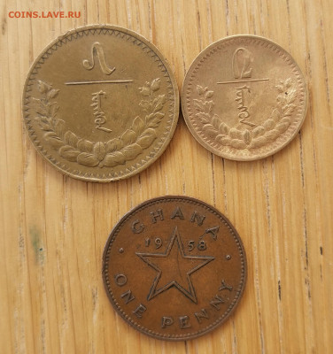Монголия 2 и 5 мунгу 1937, Гана 1 ренни 1958 - IMG_20240811_093650