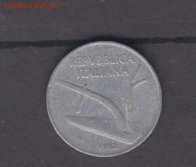 Италия 1955  10 лир до 15 09 - 215