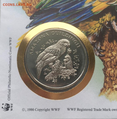 КПД Памятная медаль Жетон Попугай Королевский Амазон Фонд Ди - kpd_pamjatnaja_medal_zheton_popugaj_korolevskij_amazon_fond_dikoj_prirody_wwf_sent_vinsent_fauna_krona (1)