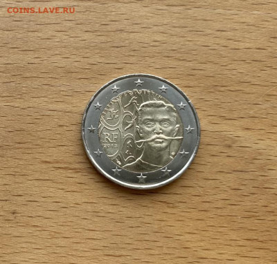 биметалл Франция 2 евро 2013 150 лет Пьер де Кубертен Олимпи - bimetall_francija_2_evro_2013_150_let_per_de_kuberten_olimpiada_olimpijskie_igry_sport