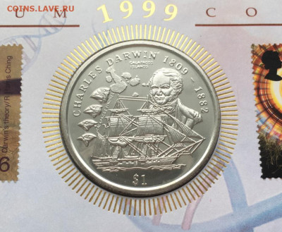 Крона Шайба Сьерра-Леоне 1 доллар 1999 Чарльз Дарвин Корабль - krona_shajba_serra_leone_1_dollar_1999_charlz_darvin_korabl_galapagosskie_vjurki_ptica_fauna_kpd_2 (1)
