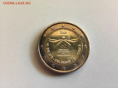 2евро Бельгия 2008 60лет Декларации прав человека, до 29.09 - 2008 Бельгия Декларация -1
