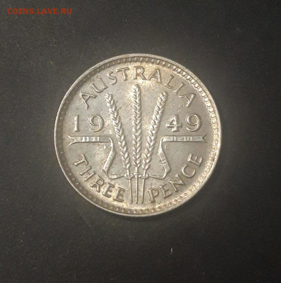 АВСТРАЛИЯ. 3 ПЕНСА 1949 год. ДО 1.10 - 20240925_210056