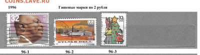 Марки Америки США 1990-1999 Гашеные марки ФИКС - 1996