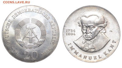 ГДР. 20 марок 1974 г. Кант. До 28.09.24. - Р1852