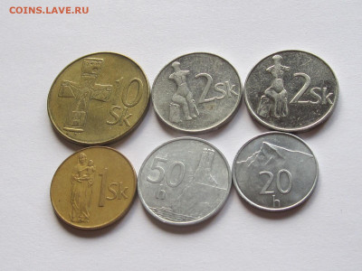 20 50 геллеров 1 1 2 10 крон 1993-94 Словакия 6 монет 28.09 - IMG_9061.JPG