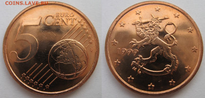 Финляндия 5 евроцентов 1999 г. До 30.09.24 - Финляндия 5 евроцентов 1999.JPG