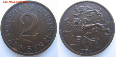 Эстония 2 сенти 1934 г. До 30.09.24 - Эстония 2 сенти 1934.JPG