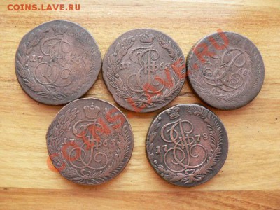 5 копеек 1758 - 1778 гг, иттого 5 монет. - P1240600.JPG