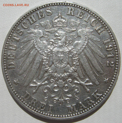 Германия Саксония 3 марки 1912 E король Фридрих Август 04.10 - IMG_9613.JPG