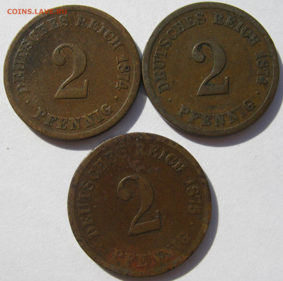 Германия империя 2 пфеннига 1874 C, G, 1875 (3 монеты) 4.10. - IMG_1108.JPG