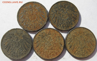 Германия империя 5 пфеннигов 1917, 1918, 1919, 1920 5 монет - IMG_1125.JPG