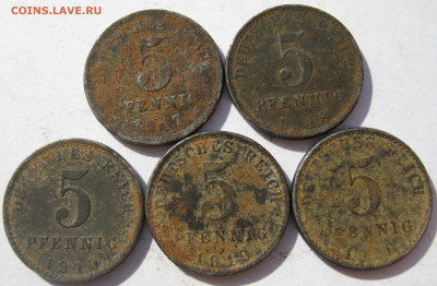 Германия империя 5 пфеннигов 1917, 1918, 1919, 1920 5 монет - IMG_1124.JPG