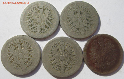 Германия империя 10 пфеннигов 1874, 1875, 1876 (5 монет) - IMG_1130.JPG