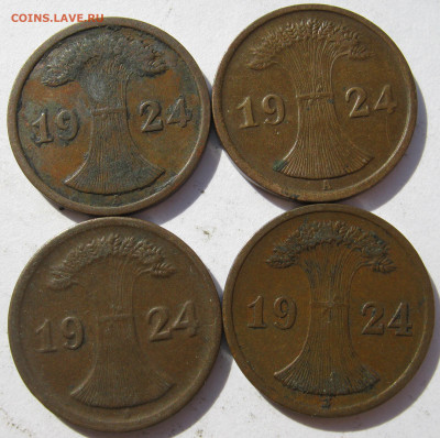 Германия Веймар 2 рентенпфеннига 1924 A, D, J (4 монеты) - IMG_1155.JPG