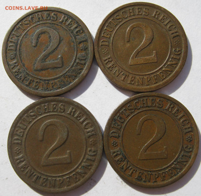 Германия Веймар 2 рентенпфеннига 1924 A, D, J (4 монеты) - IMG_1153.JPG