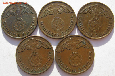 Германия 3 рейх 2 рейхспф. 1937 A, 1938 A, J, 1940 A 5 монет - IMG_1179.JPG