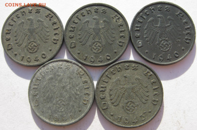 Германия 3 рейх 10 рейхспфеннигов 1940 A, 1941, 1943 5 монет - IMG_1187.JPG