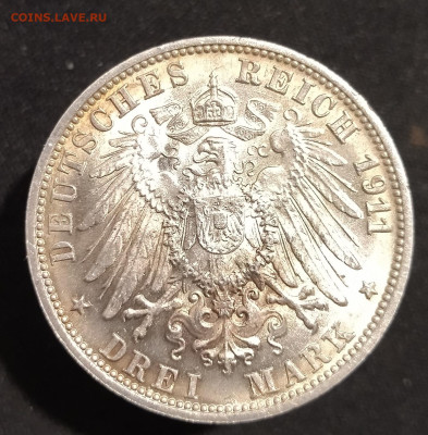 Германия 3 марки 1911 Свадьба Вильгельма и Шарлотты до 07.10 - В45_5.JPG