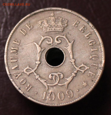 Бельгия 25 сантимов 1909	 до 	09.10.24	 22:00 МСК - В122_2.JPG