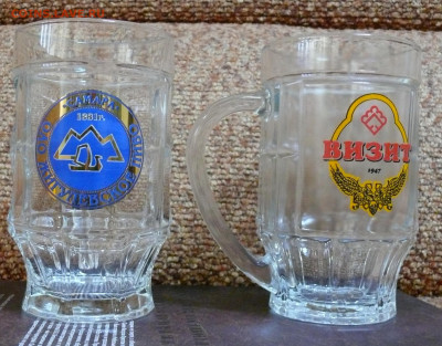 2 пивные кружки стекло  с 1 руб - 2 пивные кружки 1.JPG