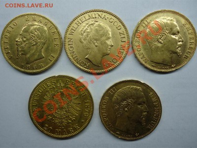 ЗОЛОТО 20Франков,20 лир,20марок,10 гульденов - золото-2