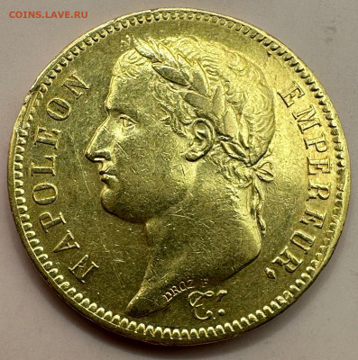 40 франков 1811. Франция. Наполеон I. Золото 900. Вес 12,9гр - 1