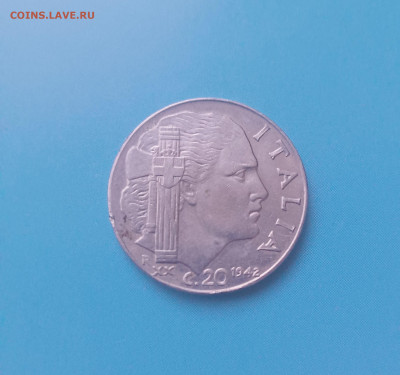 Италия 20 Чентезимо 1942 год , Виктор Эммануил 3 - IMG20241010183356