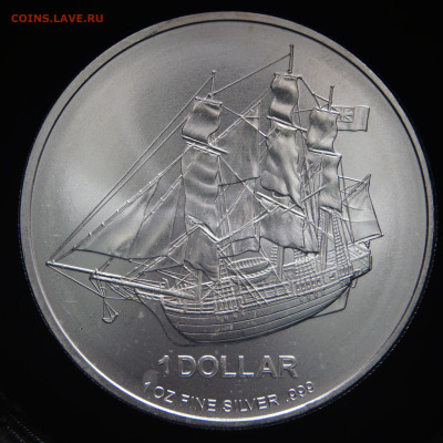 Острова Кука 1 доллар 2010 HMS Bounty парусник корабль унция - _DSC9927.JPG