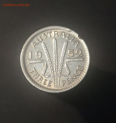 Австралия 3 пенса 1952 года, серебро. До 17.10 - 20240925_210605